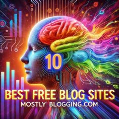 a woman's head with the words 10 best free blog sites