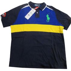 New With Tags Polo Ralph Lauren 2012 Us Open Big Pony Polo Shirt Blue With Multicolor Accents And Embroidered Big Green Pony Men's Size Large Custom Fit 100% Cotton Msrp $125.00 Our Items Are Authentic; Purchased From Brand Stores And Major National Retailers. We Are Not Affiliated With Any Brand. Fitted Blue Color Block Shirt, Blue Short Sleeve Color Block Shirt, Blue Color Block Short Sleeve Shirt, Blue Color Block Polo Shirt, Orange Polo Shirt, Blue Shorts Men, Drip Outfit Men, Open Shirt, Grey Polo Shirt