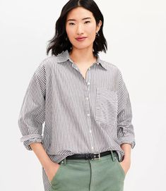 761875 Oxford Shirt Women Outfit, Shirt Women Outfit, Oxford Shirt Women, Women Outfit, Casual Work Outfits, Petite Tops, Trendy Clothes For Women, Professional Outfits, Oxford Shirt