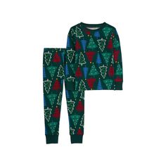 Give his pajama drawer a holly jolly refresh with these toddler boys' Christmas tree print pajamas from Carter's. Click on this KIDS APPAREL & SHOES GUIDE to find the perfect fit and more! Give his pajama drawer a holly jolly refresh with these toddler boys' Christmas tree print pajamas from Carter's. Click on this KIDS APPAREL & SHOES GUIDE to find the perfect fit and more! FEATURES Includes top & pants Top: crewneck, long sleeves Pants: inner adjustable waistband, ribbed cuffs Allover Christmas tree printFABRIC & CARE Cotton For children's safety the garments should be snug fitting as loose fitting garments are more likely to catch fire. These are not flame resistant garments. Machine wash Imported Size: 3T. Color: Trees. Gender: male. Carters Size Chart, Shoes Guide, Christmas Tree Print, Boys Christmas, Adjustable Waistband, Print Pajamas, Holly Jolly, Tree Print, Comfy Fits