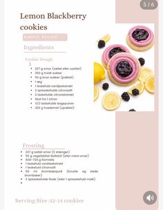 the recipe for lemon blackberry cookies is shown