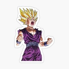 a sticker with the image of gohan from dragon ball super broly on it