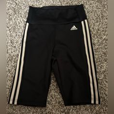 New With Tags Size Small Black And Beige Short Tights Good Condition Stretch Three Stripes Short Bottoms, Adidas Fitted Bottoms With Built-in Shorts, Beige Shorts, Black And Beige, Adidas Shorts, Shorts With Tights, Adidas Black, Black Adidas, Athletic Shorts