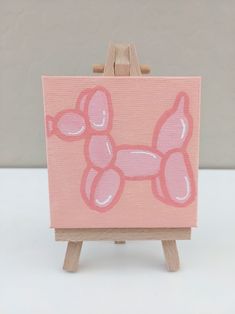 Excited to share the latest addition to my etsy shopMini canvas Acrylic art balloon dog painting aesthetic posca pen art wall art art work 3 x 3 art pink preppy cute small decoration gift s://etsy.me/3RGnutG painting bedroom artdeco acrylicart acrylicpainti Balloon Dog Painting, Mini Toile, Small Canvas Paintings, Pink Painting