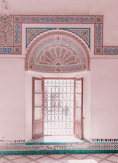 an open window in the middle of a tiled room