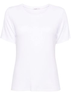 white modal blend stretch-jersey crew neck short sleeves straight hem Wedding Guest Looks, Water Consumption, Yoko London, City Dress, Summer Beach Wear, Harmful Chemicals, Environmental Impact, Jersey Shirt, Ski Wear