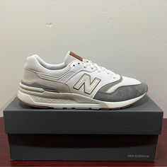 Brand - New Balance Shoe Model - 997h Style Code - Cm997hpt Color - White & Grey Condition- Brand New Gender - Men’s Sizes Available; Men’s 9.5, 10, 11, 12 & 13 White Leather New Balance Sneakers, Classic New Balance Leather Custom Sneakers, Classic White Custom New Balance Sneakers, New Balance White Modern Sneakers, Classic White Custom Sneakers With Air Max Cushioning, Modern White New Balance Sneakers, Classic White Custom Sneakers With Cushioned Footbed, Classic White Custom Sneakers With Branded Heel, White Air Max Cushioned Sneakers Medium Fit