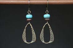 Turquoise Earrings Boho Earrings Dangle Earrings Drop Earrings Boho jewelry Brass Earrings Christmas Gifts For women Gift for her Gifts Color : Turquoise howlite beads Finish : Antiqued Brass textured hoop ( 28 mm ) Size : 2 inches including the antiqued brass lever backs Available with Green Malachite, Turquoise Brass and Turquoise Antique copper : https://www.etsy.com/listing/203762666/copper-earrings-turquoise-earrings https://www.etsy.com/listing/205344048/green-earrings-malachite https://ww Nickel-free Teardrop Beaded Brass Earrings, Nickel-free Brass Beaded Teardrop Earrings, Nickel-free Brass Teardrop Beaded Earrings, Bohemian Brass Teardrop Earrings With Ear Wire, Bronze Brass Beaded Earrings With Ear Wire, Teardrop Brass Beaded Earrings With Ear Wire, Bronze Dangle Beaded Brass Earrings, Handmade Bronze Brass Teardrop Earrings, Nickel-free Brass Beaded Earrings