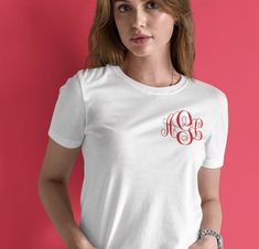 Monogram T-shirt Buyer Instructions: 1. Make Shirt Color Selection. 2. Select Size. 3. In The Buyer Note Section....Please include the following information: Monogram Initials FIRST name initial: LAST name initial: MIDDLE name initial: Your Initials Will Appear in This Order With Your Last Name Initial Being the Largest Letter in Center. Monograms: Commercial Grade HTV Applied With Professional Heat Press Shirt: The Bella Canvas t-shirt feels so soft and light and has just the right amount of st Graphic Tee With Monogram Print And Short Sleeves, White Monogram Print Graphic Tee, White Cotton T-shirt With Monogram Print, White Monogram Print Short Sleeve Top, White Monogram Print Top With Short Sleeves, Cotton Monogram Print Graphic Tee, White Monogram Crew Neck T-shirt, White Monogram T-shirt With Crew Neck, White Monogrammed Short Sleeve Top