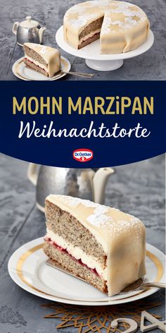 Marzipantorte mit Mohn, gefüllt mit Himbeer-Fruchtaufstrich und Sahne - unser Mohn Marzipan Torte Rezept. Dr. Oetker Rezepte, Weihnachtstorten Rezepte, Weihnachtstorten dekorieren, Weihnachtstorten Rezepte Spekulatius, Weihnachtstorten Rezepte fruchtig, Torten Weihnachten, Torten weihnachtlich, Torten zu Weihnachten, backen Weihnachten Torten, Weihnachtstorte einfach, weihnachtlich backen, Mohn Marzipan Torte Advent 2023, Baking Sweets, Coffee Tea, Pie, Baking, Cake, Christmas