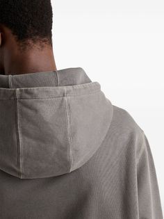 Prada Cotton Sweatshirt - Farfetch Urban Gray Sweats With Ribbed Cuffs, Cotton Sweatshirt With Funnel Neck For Loungewear, Gray French Terry Hoodie For Fall, Urban Sweatshirt With Funnel Neck And Ribbed Cuffs, Gray Hoodie With Ribbed Cuffs For Fall, Cotton Athleisure Sweatshirt With Funnel Neck, Urban Style Hoodie For Fall, Cotton Outerwear With Drawstring Hood In Relaxed Fit, Cotton Outerwear With Drawstring Hood And Relaxed Fit