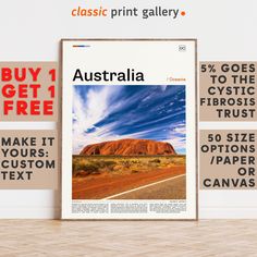 an australian poster with the text, buy 1 get 1 free