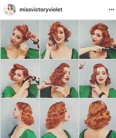 1950s Hairstyles For Long Hair, Bendy Rollers, Miss Victory Violet, Victory Violet