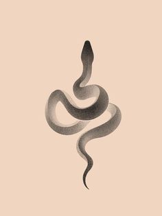 a black and white drawing of a snake on a light pink background, with the word snakes written in cursive writing