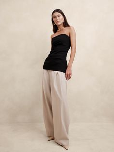 Everywhere Ponte Strapless Top | Banana Republic Chic Bandeau Tube Top In Elastane, Chic Ruched Tube Top For Evening, Chic Bandeau Tube Top, Elegant Tube Top With Ruched Bodice For Night Out, Elegant Ruched Bodice Tube Top For Night Out, Bandeau Tube Top With Ruched Bodice For Night Out, Chic Fitted Top With Ruched Bodice, Elegant Stretch Elastane Tube Top, Elegant Stretch Bandeau Tube Top