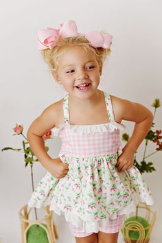 Serendipity Clothing Spring Berries Tunic Set Style 23-21. Ready to ship! Description: This item includes a bloomer for ages 12M-4T or shorts for ages 4-10. Sizing: Serendipity Clothing fits true to size. If you would like a personal measurement, please contact our shop at 214-517-0882. We offer matching bows & socks under accessories in our menu. Link: https://southernsweetchildren.com/collections/accessories Grow Room, Set Style, Children's Boutique, Girl Clothing, Spring 2023, Pocket Dress, Clothing Co, Baby Dress, Spring Outfits