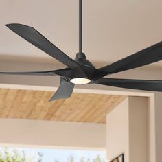 a ceiling fan in a living room