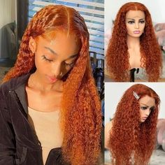 Flash Sale Ginger Color Lace Part Jerry Curly Wig Curly Ginger Wigs, Blonde Curly Wig, Highlights Curly Hair, Curly Lace Wig, Ginger Hair Color, Remy Hair Wigs, Virgin Hair Wigs, Short Hair Wigs, Curly Human Hair Wig