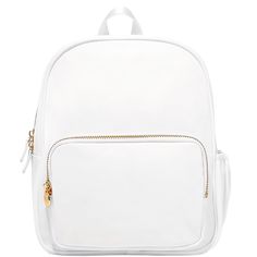 Designed for kids (but sometimes worn by adults too), the Classic Mini Backpack is a must-have for heading to school or for trips near & far! Fill it with school supplies or a change of clothes or shoes. Don't miss the super-helpful water bottle holder on the side. *This backpack is often worn by adults, but is fit for a child* White Softback Backpack For On-the-go, Casual White Leather Backpack For Back To School, End Of School Year Backpack With Zipper, White Casual Leather School Backpack, Casual White Leather School Backpack, Casual White Leather Backpack For School, White Leather Backpack For School, White Leather Backpack With Zipper For School, White Leather Backpack For Back To School