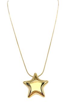 This Blaise Necklace by Kristalize offers a stunning combination of a delicate gold chain and star pendant. Crafted with expert precision, this necklace exudes elegance and adds a subtle touch of sparkle to any outfit. The perfect accessory for any occasion. Lobster Clasp Length: 16.5" Delicate Gold Chain, Star Pendant, Gold Chain, Gold Chains, Lobster Clasp, Sparkle, Chain, Stars, Pendant