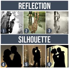 a couple kissing each other in different pictures