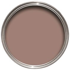 a brown paint can with the lid open and it's bottom half painted pink