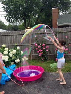 Water Birthday Parties, Giant Bubble Wands, Water Birthday, Splash Party, Bubble Birthday, Giant Bubbles, Summer Bash, Bubble Fun, Bubble Party