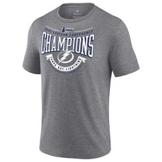 The Tampa Bay Lightning are one step closer to the ultimate victory now that they are the 2022 Eastern Conference Champions! Celebrate this huge win and get pumped up for the Stanley Cup Final by grabbing this Fanatics Branded Go Ahead Goal Tri-Blend T-Shirt. It features commemorative graphics that will remind you of every slapshot, power play, and epic breakaway throughout this exhilarating season. Screen print graphics Brand: Fanatics Branded Machine wash Imported Crew neck Material: 50% Polye Athletic Heather Top With Team Name For Fans, Athletic Heather Fan Apparel Top With Team Logo, Athletic Heather Tops With Team Logo For Fans, Athletic Heather Graphic Print Tops For Fan Gear, Athletic Heather Tops With Graphic Print For Fans, Athletic Heather Fan Apparel Top With Graphic Print, Athletic Heather Tops With Logo Print For Fans, Athletic Heather Tops With Logo For Sports Events, Lightning Logo