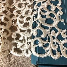 Vintage Lace For A Wedding Dress--Never Used. 4.5yrds Of Guipure Cut Lace, 8.75" Width. 40x40 Piece Of Chiffon Fabric And 1 Yard Of Lace Trim Edging. Could Be The Perfect Bodice Or Sleeves To A Wedding Dress!! Beautiful Lace--Perfect Condition!! White Lace For Mother Of The Bride, Elegant White Lace For Mother Of The Bride, Heritage Maximalism, Wedding Dress Beautiful, Lace Doily, A Wedding Dress, Lace Doilies, Guipure Lace, Maximalism