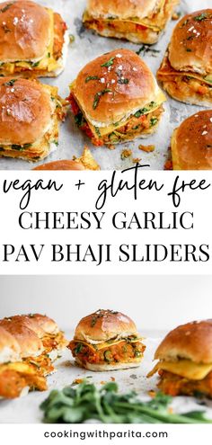 vegan and gluten free cheesy garlic pav bhaji sliders