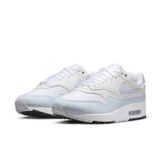 Meet the leader of the pack. Walking on clouds above the noise, the Air Max 1 blends timeless design with cushioned comfort. Sporting a fast-paced look, wavy mudguard and Nike Air, this classic icon hit the scene in ‘87 and continues to be the soul of the franchise today.Mixed materials add durability that's made for everyday wear and city life.Originally designed for performance running, the visible Max Air unit provides all-day cushioning.Padded, low-cut collar looks sleek and feels comfortabl Nike White Sneakers For Light Sports, Nike Functional Sneakers In Summit White, Athleisure White Sneakers With Air Max Cushioning, Nike Summit White Sneakers For Sports, White Nike Sneakers With Air Max Cushioning, Nike White Sneakers With Air Max Cushioning, Functional White Sneakers With Air Max Cushioning, Nike Air Max Sports Shoes Fade-resistant, Nike Air Max Fade-resistant Sports Shoes