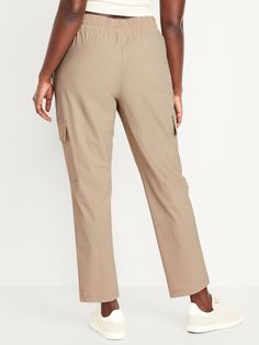 elastic waist front pockets flap-cargo pockets pull-on style go-dry wicks moisture four-way stretch breathable sits at belly button loose hip and thigh tapered leg 27" regular inseam 25" petite inseam 30" tall inseam models are approx.  5'9" and wear sizes s (4), l (12), and xl (18)machine wash according to the care instruction label Ankle Pants, Belly Button, Wicks, Toddler Boys, Old Navy, Elastic Waist, High Waisted, Elastic, Models