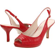 Nine West Infused Synthetic Rubber, Red Shoes, Nine West, Fashion Lover, Block Heels, Heel Height, Leather Upper, Shoes Heels, Slip On