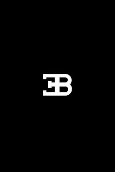 the letter b is made up of two white letters on a black background, and it appears to be monogrammed