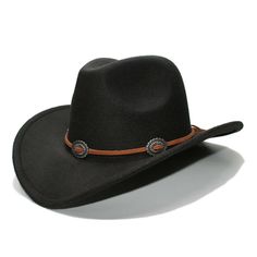 Color: Black Material: wool blend Style: cowboy/western Accessories: we have 9 Different Belt Decorate head circumference: 57 cm (22.44"), brim width: 7 cm (2.75") Suitable for both of men and women Packing list: 1 x hat Perfect fashionable accessory that can be worn throughout all seasons and various special occasions Note: Due to the difference between different monitors, the picture may not reflect the actual color of the item. We guarantee the style is the same as shown in the pictures Cheap Black Brimmed Cowboy Hat, Cheap Black Wide Brim Cowboy Hat, Cheap Wide Brim Cowboy Hat One Size, Cowgirl Sombrero, Rodeo Hat, Felt Cowboy Hats, Cowboy Rodeo, Western Accessories, Western Cowboy Hats