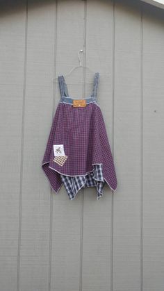 Upcycled clothing,repurposed clothing,eco-friendly clothing,tank,lagenlook,summer top,pinafore top,r Upcycling Tank Top, Upcycled Tank Top, Summer Patchwork Dress In Upcycled Fabric, Upcycled Blue Cotton Dress, Clothing Refashion, Pinafore Top, Sewing Machine Instructions