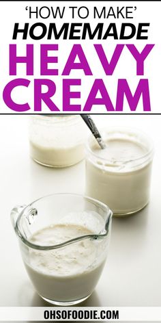 Text reads How to Make Homemade Heavy Cream Making Heavy Cream, Make Heavy Cream, Buttermilk Baking, Cream Substitute, Kitchen Staples