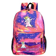 It's time to go back to class in the galaxy of unicorns, absolutely nothing far better than providing a fantastic Galaxy Dabbing Unicorn Backpack to your little princess. That bag will definitely be used to store her notebooks by virtue of the magical powers of the epic horse! Ideal for elementary school It'll keep your magic notebooks in order Size: 42*30*12 cm Closure Type: Zipper Material: Nylon Polyester Backpack Type: Softback Capacity: Below 20 liters Dabbing Unicorn, Boys Cartoon, Cheap Backpacks, Unicorn Backpack, Travel Rucksack, Backpack Free, Unisex Backpack, Patterned Backpack, School Bags For Kids