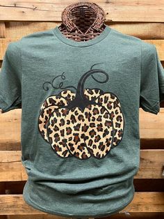 Southern Chics Apparel Leopard Pumpkin Canvas Bright T Shirt - SimplyCuteTees