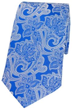 Royal Blue Floral Tie Blue Floral Tie, Silver Tie, Summer Special, Mens Luxury, Ties Mens, Silk Ties, Floral Tie, Blue Floral, Royal Blue