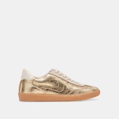 NOTICE SNEAKERS GOLD DISTRESSED LEATHER Dolce Vita Sneakers, Dressy Sneakers, Wide Sneakers, Wedding Sneakers, Gold Sneakers, Dolce Vita Shoes, Green Suede, Pink Suede