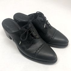 Office Of Angela Scott Leather Heeled Mules, Black, Euc Office Of Angela Scott Shoes, Angela Scott Shoes, Office Of Angela Scott, Shoes Office, Women's Office, Womens Office, Mule Clogs, Mules Shoes, Leather Heels