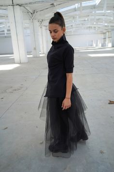 "Skirt For Women, Black Skirt, Maxi Skirt ◈ Stylish and chic fashion is our shared dream! You can be sure that this piece is made with a lot of love and craftsmanship. The top is available here - https://etsy.me/2UawGYg ◈ S I Z I N G ◈ This item is available from XS to 2XL. Please, have a look at my Size Chart below before placing your order. ◈ D E L I V E R Y ◈ This item will be shipped in up to 5 days after your order was placed. We use Express worldwide shipping for all of our items. Shipping Fall Party Tulle Bottoms, Party Stretch Petticoat With Ruffled Skirt, Stretch Tulle Long Skirt, Fall Full Tulle Skirt, Stretch Ruffled Petticoat For Party, Fall Season Full Tulle Skirt, Stretch Long Tulle Skirt, Fall Party Tulle Skirt, Stretch Tulle Skirt For Fall