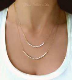 Double Strand Pearl Necklace - Multi Strands of Freshwater Pearls - Gold, Sterling Silver or Rose Gold Double Strand Pearl Necklace, قلادات متدلية, Multi Strand Pearl Necklace, Simple Pearl Necklace, Classic Pearl Necklace, Layered Pearl Necklace, Pearl Strands Necklace, Pearl Rings, Bridal Pearl Necklace