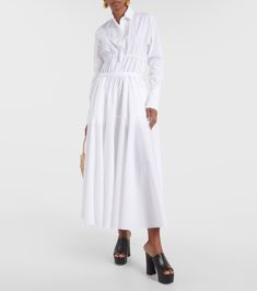 Chic Fitted Cotton Belted Dress, Belted Collared Shirt Dress In Cotton, Collared Cotton Shirt Dress With Tie Waist, Cotton Collared Shirt Dress With Tie Waist, Fitted Cotton Belted Dress For Work, Long Sleeve Shirt Dress With Pleated Waist For Daywear, Fitted Cotton Shirt Dress With Tie Waist, Classic Cotton Midi Dress For Office, Fitted Cotton Shirt Dress For Business Casual