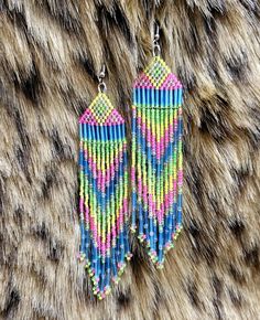 Beautiful, bright and fun! These beaded fringe earrings are 4 inches in length and have a lovely dangle to them! Beaded Fringe Earrings, Ann Arbor, Beaded Fringe, Fringe Earrings, Arbor, Seed Bead, Seed Beads, Jewelry Earrings Dangle, Etsy Earrings