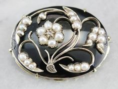 Antique Floral Seed Pearl and Diamond Brooch Luxury Handmade Victorian Brooches, Luxury Victorian Round Brooch, Luxury Traditional Round Brooches, Luxury Vintage Brooches With Intricate Design, Luxury Antique Jewelry Brooch, Luxury Antique Cabochon Brooches, Luxury Antique Round Brooches, Luxury Heirloom Brooches For Women, Luxury Classic Round Brooches