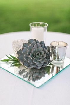 45 Succulent Wedding Ideas That Are In Trend - Page 2 of 2 - Mrs to Be Spring Wedding Centerpieces, Succulent Wedding Centerpieces, Garden Wedding Centerpieces, Succulent Centerpieces, Sage Wedding, Wedding Floral Centerpieces, Succulent Wedding, Flower Centerpieces Wedding