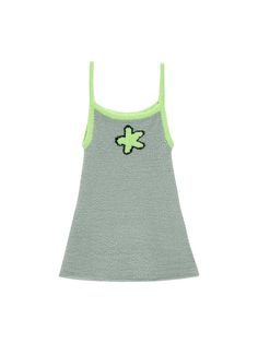 This sleeveless top, highlighted by the season's signature mini flower artwork, is perfect for summer wear. It features a strap style with excellent breathability and durability.- Cropped length that makes your look stylish- The unique color contrast between the strap and flower- Ideal for relaxed home wear or layered with a t-shirt for a casual outfit Green Tops With Adjustable Straps For Spring, Casual Tops With Adjustable Straps For Spring, Casual Spring Tops With Adjustable Straps, Green Sporty Tops For Summer, Green Sporty Summer Tops, Sporty Summer Tank Top With Spaghetti Straps, Sporty Green Tops For Spring, Green Tank Top With Adjustable Straps, Green Spaghetti Straps Tops For Summer