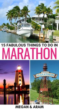 there are many different things to do in marathon, including lighthouses and palm trees